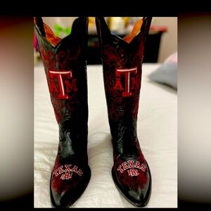 Women’s Gameday Texas A&M Women's Black and Maroon Leather Cowboy Boots 7.5